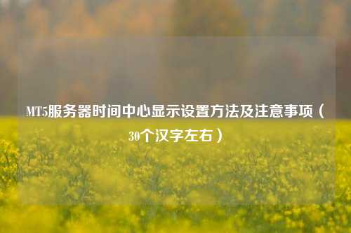 MT5服務(wù)器時(shí)間中心顯示設(shè)置方法及注意事項(xiàng)（30個漢字左右）